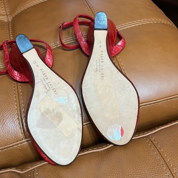 New Ralph Lauren Collection Red 🐊 heels 👠 Sz 10. Italy - Picture 5 of 10